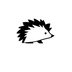 Adorable Hedgehog Illustration: Simple Black and White Vector Graphic