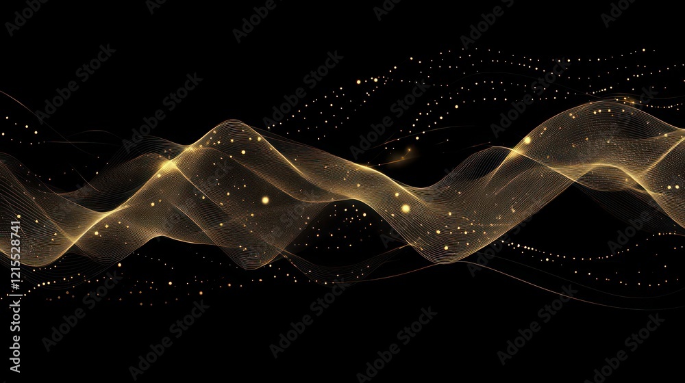 Aufkleber abstract graph line chart with data points on a black background.