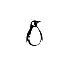 Majestic Penguin: A Minimalist Black and White Vector Illustration of a Penguin, Perfect for Logos, Icons, and Graphic Designs.