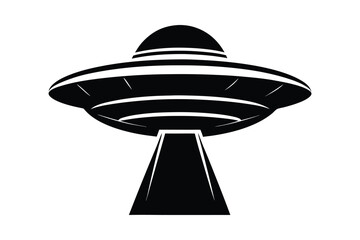 UFO in Space Silhouette Illustration and Extraterrestrial