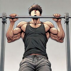 Naklejka premium Strong Character Training on Bar