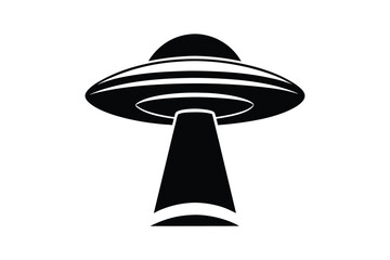 UFO in Space Silhouette Illustration and Extraterrestrial