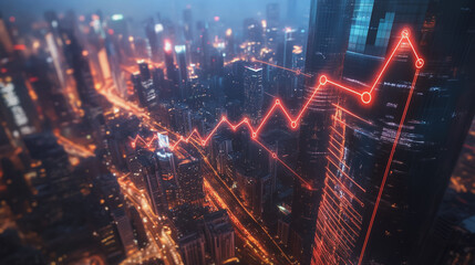 Smart digital Innovation city with connection network reciprocity over the twilight cityscape. of future smart wireless digital city and social media networking systems that connects people with city