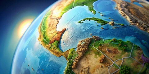 Fototapeta premium Sinaloa, Mexico: 3D Animated Globe Zoom - Portrait Photography