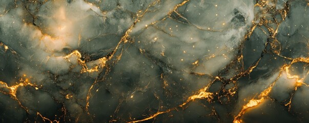 Fototapeta premium Luxurious dark marble texture with subtle gold veins and glowing highlights