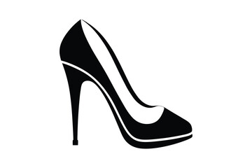  Shoe high heel vector silhouette, woman high heel icon Fashion and Footwear