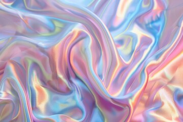 Fototapeta premium Image of Holographic iridescent effect silk material. Texture for background usage