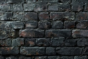 Obraz premium Image of Old ghetto black brick wall. Texture for background usage
