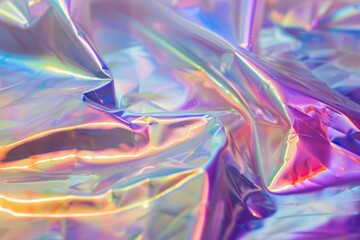 Obraz premium Image of Holographic iridescent effect plastic material. Texture for background usage