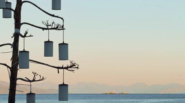 Night Lamps Near the Seaside in Turkey Datca