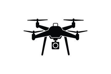 Drone silhouette vector, drone camera icon silhouette vector illustration Technology and Innovation