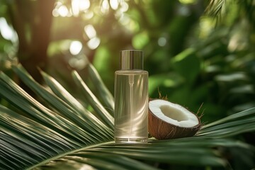 mockup of beauty fashion cosmetic makeup bottle lotion product with skincare healthcare concept on background