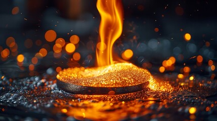 fire applied to gold, becomes molten and removes any discoloration caused by traces of other metals