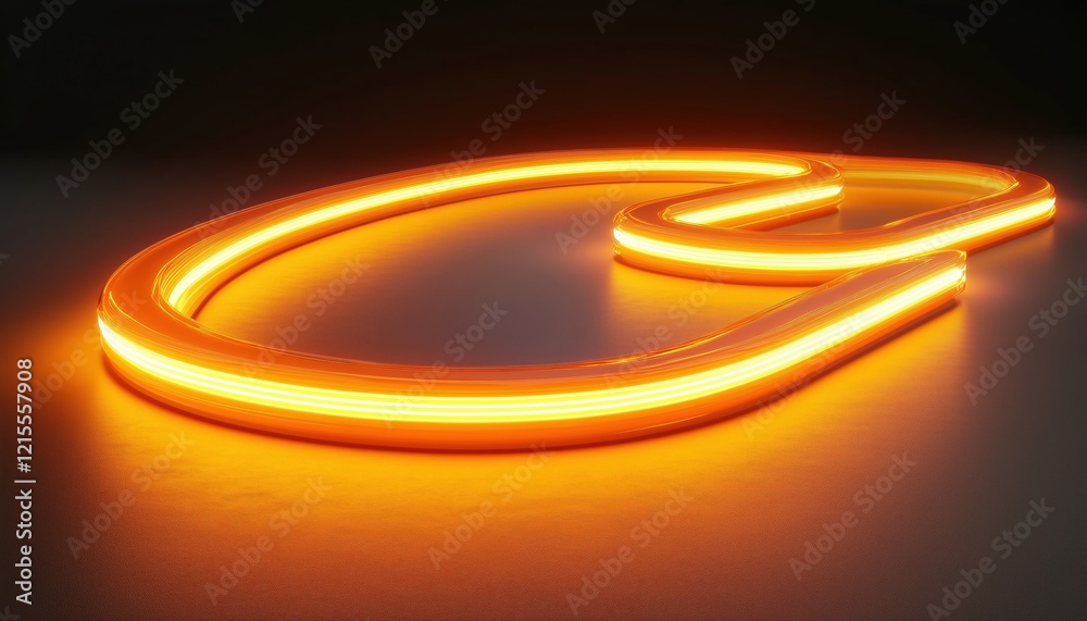 Poster twisting curve with neon glow: a digital rendering of computer technology.