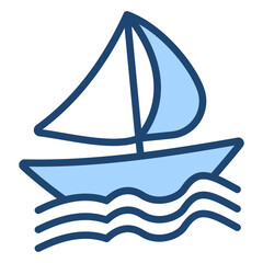 Sailboat Blue Icon