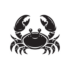 Black Color Crab silhouette design Vector Illustration, Solid White Background (3).eps