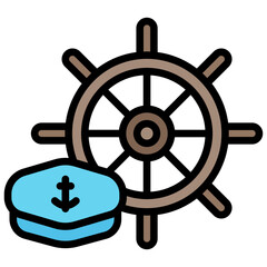 Obraz premium Skipper Outline Color Icon