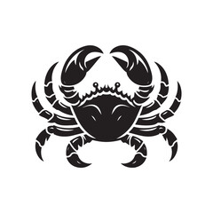 Black Color Crab silhouette design Vector Illustration, Solid White Background (6).eps