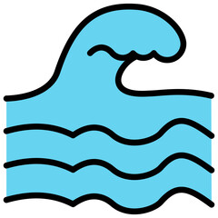 Wave Outline Color Icon