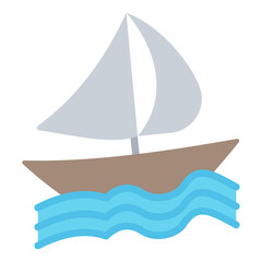 Sailboat Flat Icon