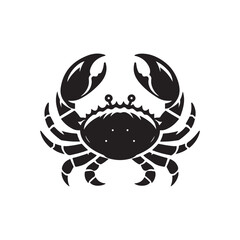 Black Color Crab silhouette design Vector Illustration, Solid White Background (9).eps