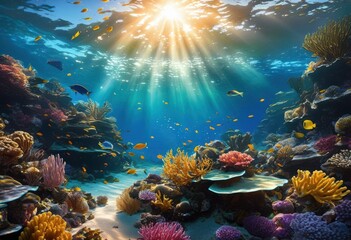 stunning underwater imagery showcasing vibrant marine life enchanting seascapes vivid colors, ocean, coral, reef, fish, aquarium, blue, splash, wave