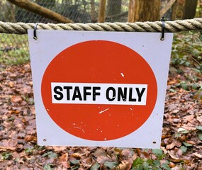 Staff Only Sign