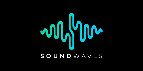 S Letter Logo Vector with sound wave elements.