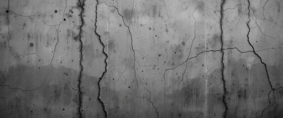 Obraz premium Eine graue, rissige Betonwand mit markanter Textur und sichtbaren Fugen, ideal als urbaner oder industrieller Hintergrund für kreative Designs. Generative KI.