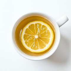 A refreshing cup of tea with a lemon slice. Perfect for a cozy morning or afternoon.