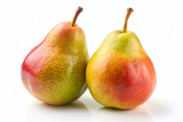 Two Ripe Pears Isolated on White Background - Perfect for Food Photography and Design