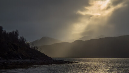 Obraz premium Scenery of Arctic Norway in late autumn
