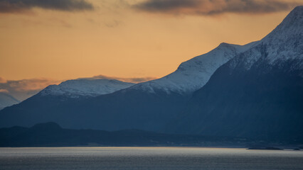 Scenery of Arctic Norway in late autumn
