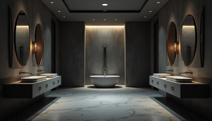 Elegant Black and White Bathroom Design