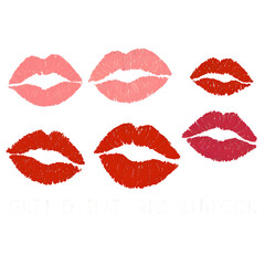 Kiss lipstick print isolated on background .