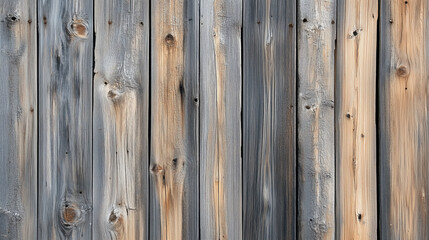 Naklejka premium Reclaimed Wood Plank Texture with Mixed Tones of Brown and Gray, Natural Imperfections, and Subtle Nail Marks for Eco-Friendly Rustic Appeal