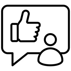 Praise Outline Icon - obrazy, fototapety, plakaty
