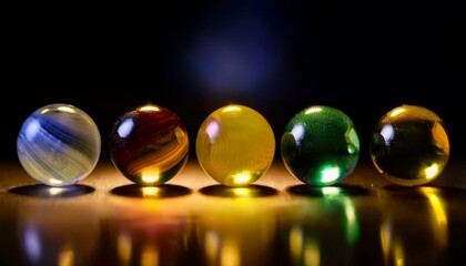 다채로운 색을 가진 구슬들이 줄지어 놓인 모습