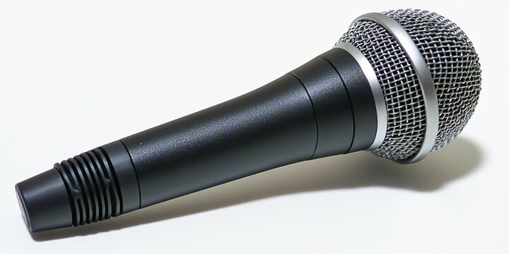 A handheld microphone designed for audio recording and amplification.
