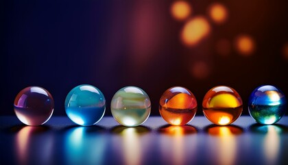 다채로운 색을 가진 구슬들이 줄지어 놓인 모습