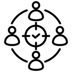 Teamwork Outline Icon