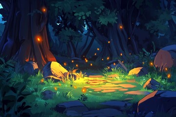 An enchanted magic portal hidden in an elven forest, offering entry to another world. Captured in digital art, illustrated and painted with hyper-realistic 3D imagery