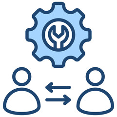 Collaboration Tools Blue Icon