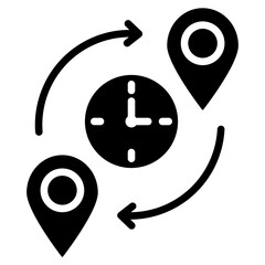 Time Zone Difference Glyph Icon