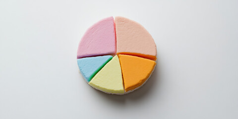 Five-Segment Pastel Confectionery Pie Chart