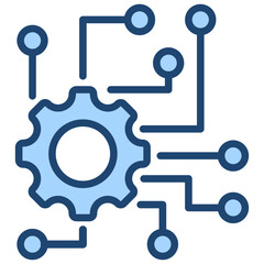 Digitalization Blue Icon