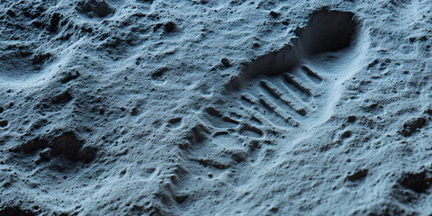 Boot Print in Lunar Regolith