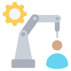 Collaborative Robots Flat Icon