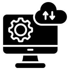 Cloud Computing Glyph Icon