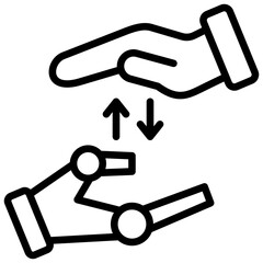 Digital Transformation Outline Icon
